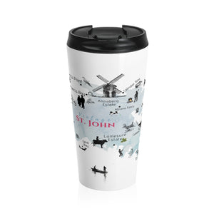Vintage St. John Map Stainless Steel Travel Mug - Vintage Virgin Islands