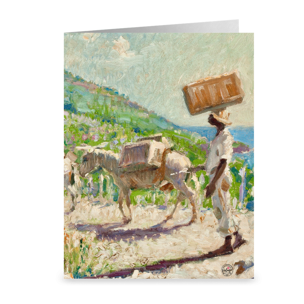 A Hillside Hello by Hugo Larsen ~ Notecard - Vintage Virgin Islands