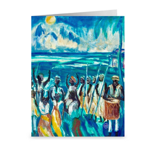 Full Moon Bamboula Dance in St. Croix ~ Notecard - Vintage Virgin Islands