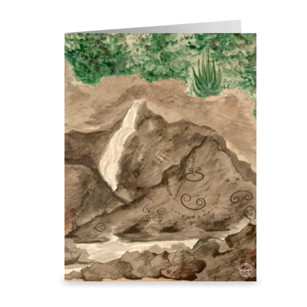 St. John Reef Bay Petroglyphs ~ Notecard - Vintage Virgin Islands