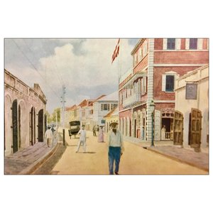 Main Street ~ St. Thomas Colorized Postcard - Vintage Virgin Islands