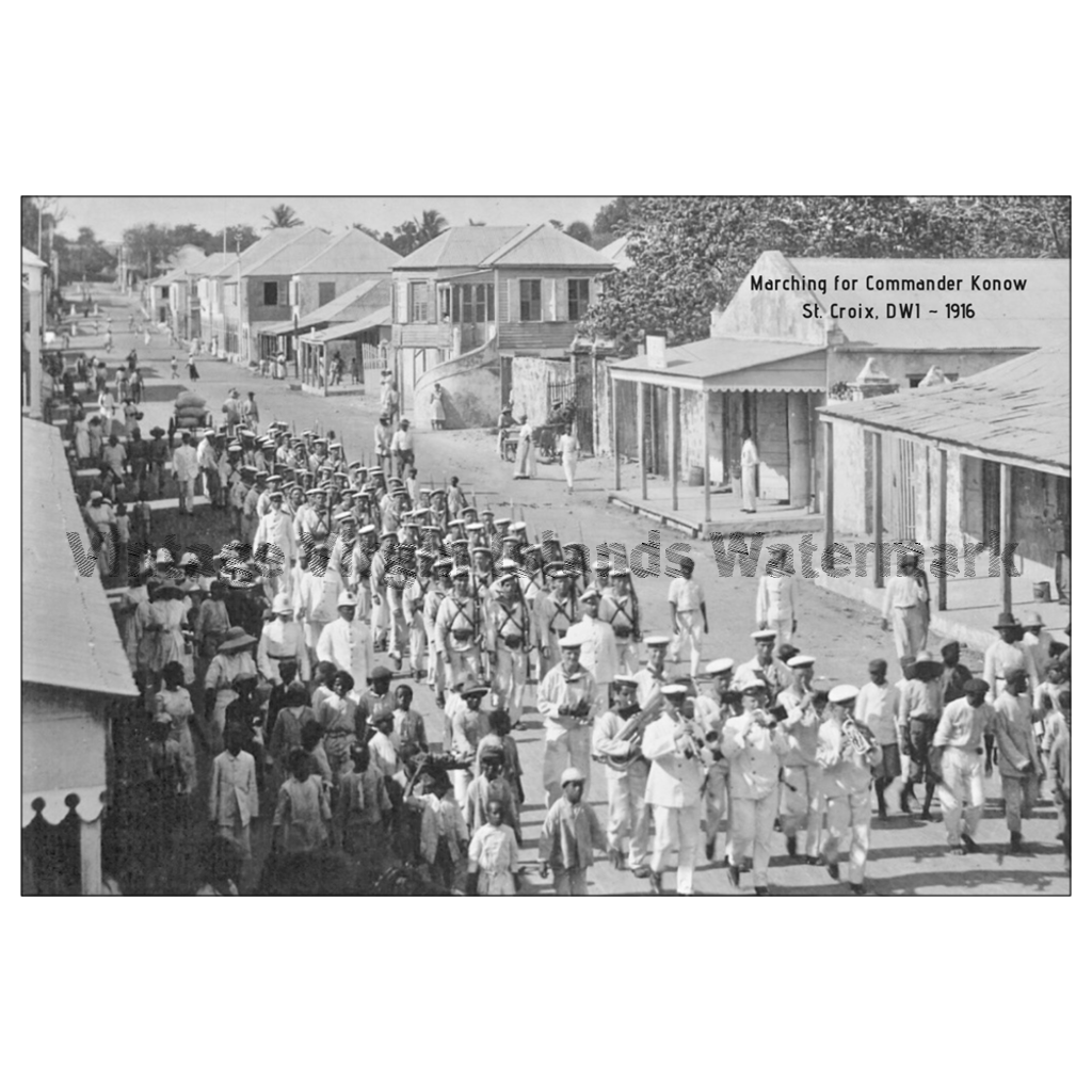 Marching for Commander Konow ~ St. Croix Postcard - Vintage Virgin Islands