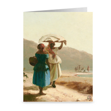 Load image into Gallery viewer, Two Women Chatting by the Seashore by Camille Pissarro ~ Notecard - Vintage Virgin Islands