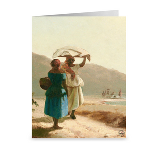 Two Women Chatting by the Seashore by Camille Pissarro ~ Notecard - Vintage Virgin Islands