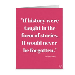 "If history were taught in the form of stories" by Rudyard Kipling ~ Notecard - Vintage Virgin Islands