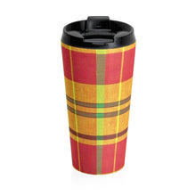 Load image into Gallery viewer, Quelbe Madras ~ Stainless Steel Travel Mug - Vintage Virgin Islands