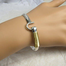 Load image into Gallery viewer, St. Croix Hook Bracelet, Sterling Silver and 14K Gold Fill Hook Braclet 6 mm Wide, Island Love Bracelet - Vintage Virgin Islands