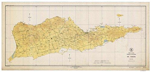 Saint Croix - 1923 Topographical Map Virgin Islands - Atlantic Harbors 3242 - Vintage Virgin Islands
