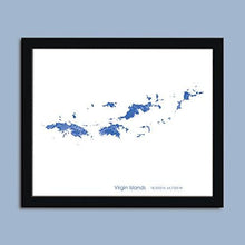 Load image into Gallery viewer, U.S. Virgin Islands map, Virgin Islands city map art, Virgin Islands wall art poster, Virgin Islands decorative map - Vintage Virgin Islands