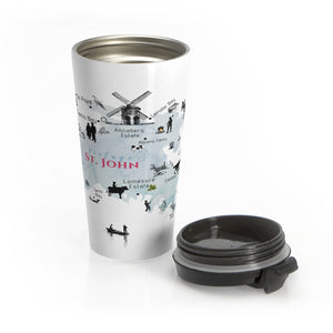 Vintage St. John Map Stainless Steel Travel Mug - Vintage Virgin Islands