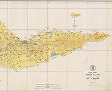 Load image into Gallery viewer, Saint Croix - 1923 Topographical Map Virgin Islands - Atlantic Harbors 3242 - Vintage Virgin Islands