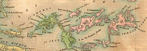 Puerto Rico & Virgin Islands ~ Buchon 1825 ~ Vintage Map - Vintage Virgin Islands