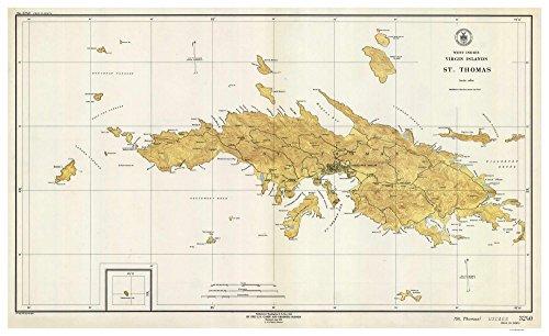 Saint Thomas - 1946 Virgin Islands Topographical Map - Vintage Virgin Islands