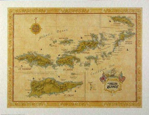 One Treasure Limited Virgin Islands Map - Vintage Virgin Islands