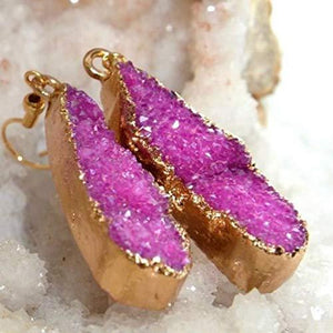 Druzy Collection - Blush Drop Earrings - Vintage Virgin Islands