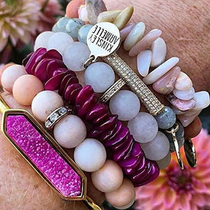 Kinsley Armelle Bangle Collection - Blush Quartz Bracelet - Vintage Virgin Islands