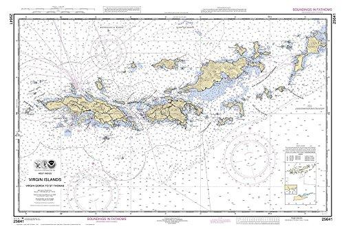 Virgin Gorda to St Thomas 2011 - Nautical Map Virgin Islands Reprint - AC Harbors Custom 905 - Vintage Virgin Islands