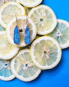 Druzy Collection - Azure Drop Earrings - Vintage Virgin Islands