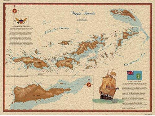 Virgin Islands Map - Vintage Virgin Islands