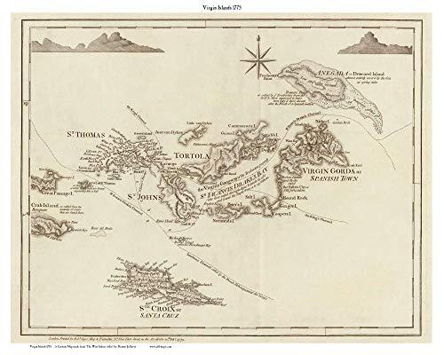 Virgin Islands - 1775 Map Jefferys West Indian Atlas - Vintage Virgin Islands