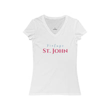 Load image into Gallery viewer, Vintage St. John Women&#39;s Jersey Short Sleeve V-Neck Tee - Vintage Virgin Islands