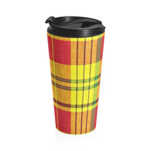 Load image into Gallery viewer, Quelbe Madras ~ Stainless Steel Travel Mug - Vintage Virgin Islands