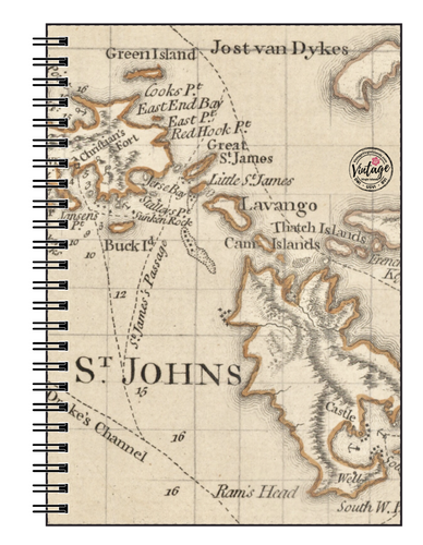 St. John Map Notebook - Vintage Virgin Islands