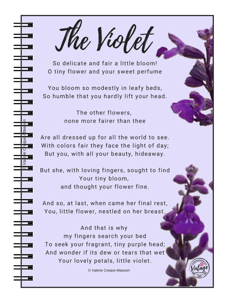 The Violet Poem Notebook Vintage