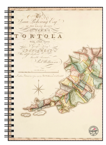 Vintage Tortola Map Notebook - Vintage Virgin Islands