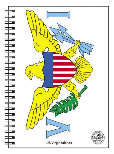 US Virgin Islands Flag Notebook - Vintage Virgin Islands