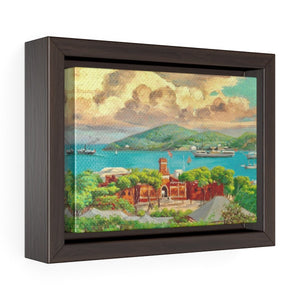 St. Thomas Harbor View by Andreas Riis Carstensen ~ 7" x 5" Framed Print - Vintage Virgin Islands