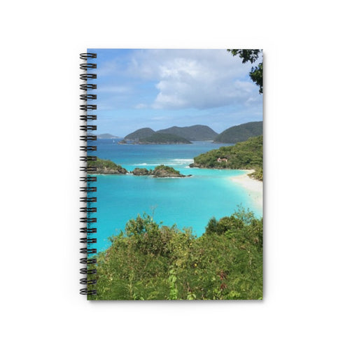 Trunk Bay Beach,  St John, Us Virgin Islands,  Spiral Notebook, Journal,  Diary, Virgin Islands National Park, Beautiful Beach, USVI Gifts - Vintage Virgin Islands