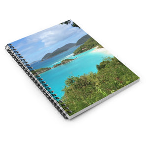 Trunk Bay Beach,  St John, Us Virgin Islands,  Spiral Notebook, Journal,  Diary, Virgin Islands National Park, Beautiful Beach, USVI Gifts - Vintage Virgin Islands
