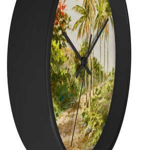 Palms and Flamboyants ~ Wall Clock - Vintage Virgin Islands